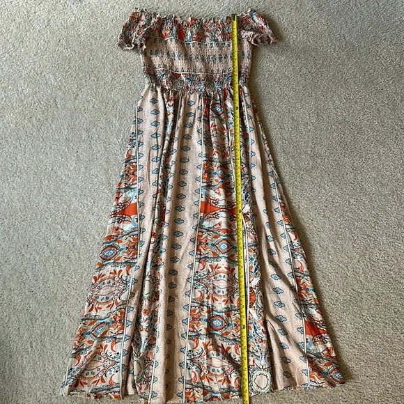 Women’s Boho Small Off-Shoulder Dress - Picture 15 of 16